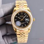 Swiss Quality Copy Rolex Datejust II 8215 Watch 904L Yellow Gold Diamond Bezel 41mm